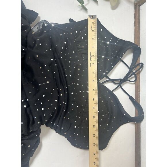 Y2K Babydoll halter Dress Small Whimsigoth Fairy Grunge Sparkly Vtg.    Mm - Picture 6 of 7